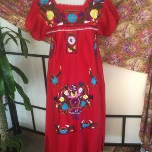 Long cotton Mexican dress